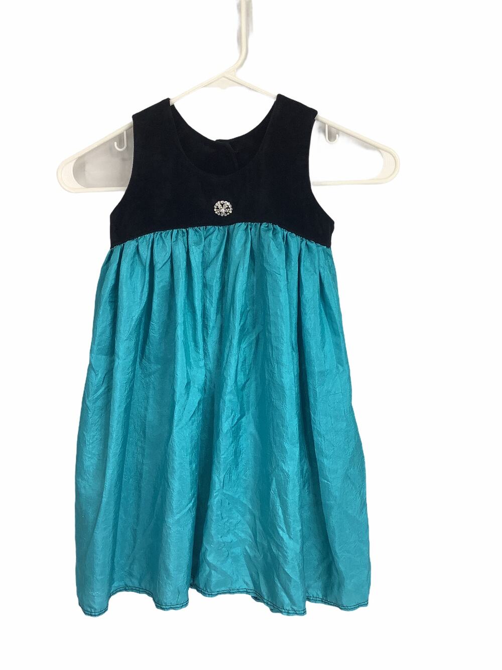 Unbranded Girl’s Black Blue Color Block Mini Sleeveless Dress Kid’s Youth